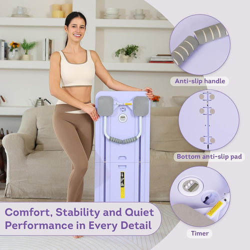Pilates Reformer Pilates Machine Set Foldable Pilates Board for Home Pilates Equipment 5 in 1 Pilates Board Multifunctional Abdominal Ab Roller Wheel Workout Board Automatic Rebound