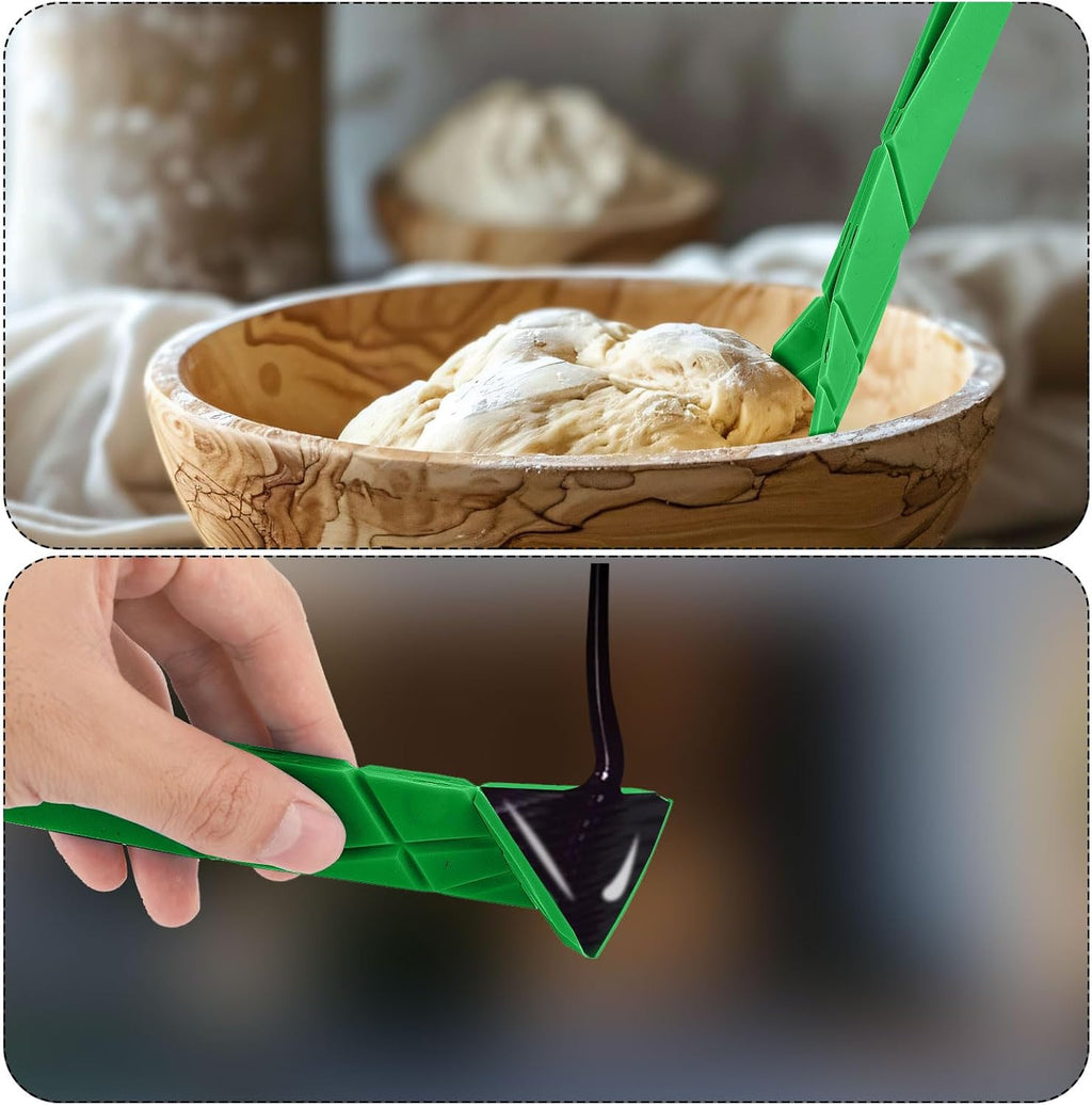 2Pcs 3-In-1 Polygons Measuring Spoon, 6 Different Sizes Foldable Flat Magnetic Measuring Spoons for Liquid Dry Ingredients Multifunctional Kitchen Gadgets (Green)