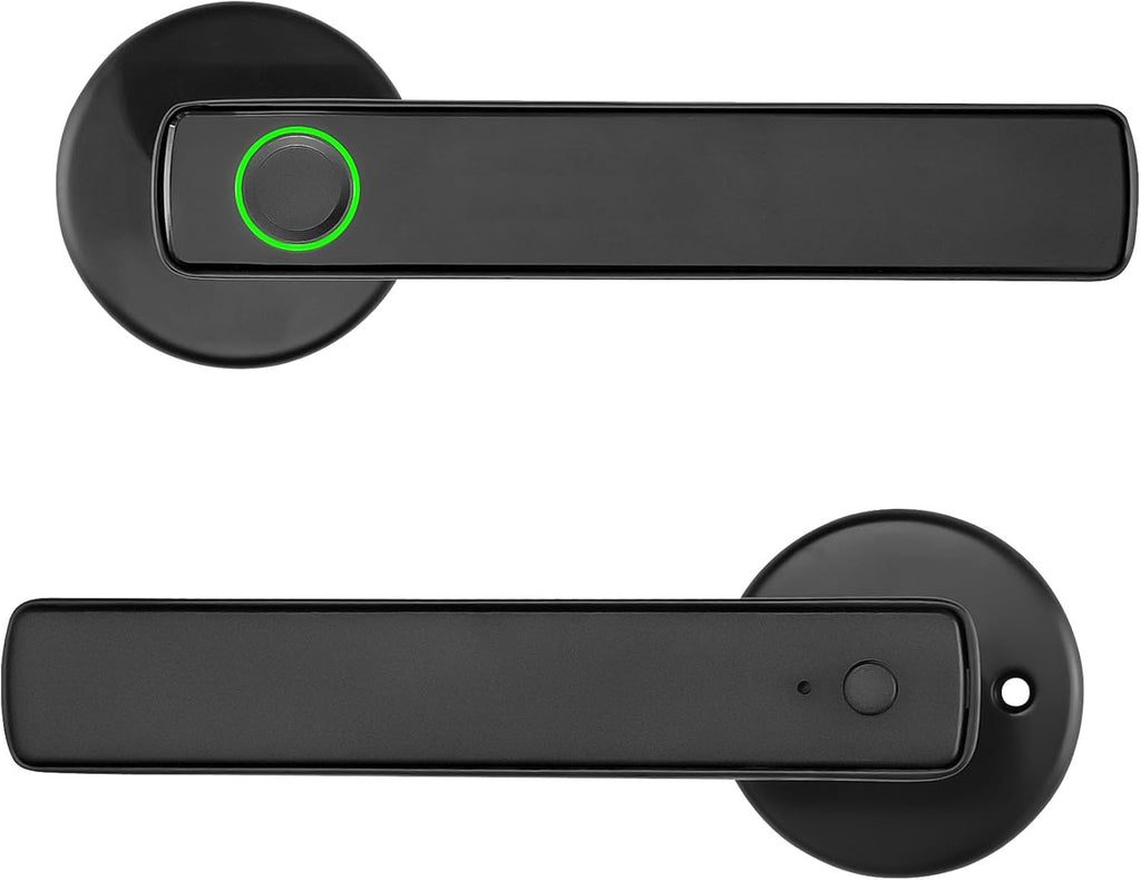 Connect Smart Door Handle Lock – Fingerprint, App, PIN & Key Access – Internal Door Handle for Home/Office – Bluetooth Control, Auto-Lock, Easy Install – Works with Australian Standard Doors