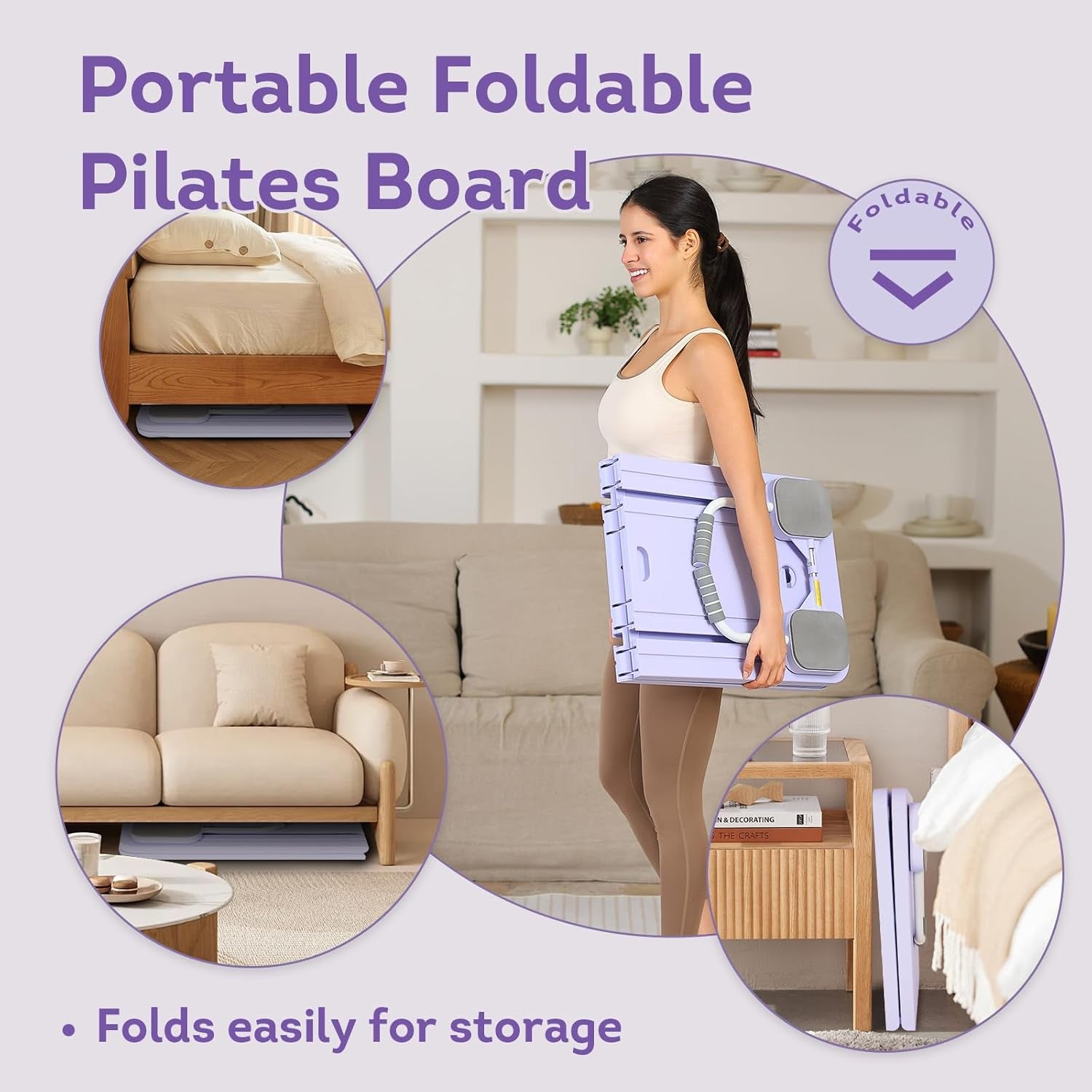 Pilates Reformer Pilates Machine Set Foldable Pilates Board for Home Pilates Equipment 5 in 1 Pilates Board Multifunctional Abdominal Ab Roller Wheel Workout Board Automatic Rebound