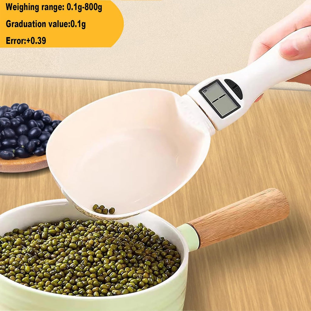 Digital Measuring Spoon Scale, Adjustable Electronic Kitchen Scoop, Max Weight 800G for Accurate Cooking and Baking (1 Pcs)